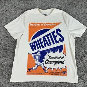 Wheaties Shirt Mens XL Beige Cereal Breakfast Of Champions Retro Baseball